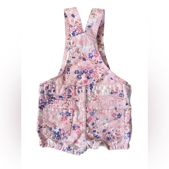 Children’s Place Pink Floral Shortalls | 9-12M - Picture 2 of 3